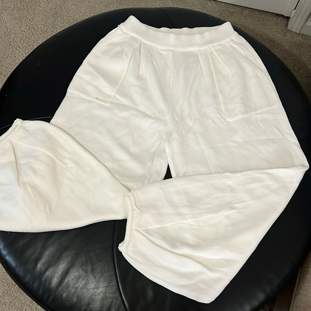 NEW Cream Knit Sweater Joggers with Pockets